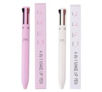 2Pieza Lápiz de Maquillaje 4 en 1, Lápiz Cosmético 4 en 1, Bolígrafo de Maquillaje, Lápiz de Belleza de Maquillaje, Delineador de Oj os, Delineador de Cejas,Delineador de Labios y Rotulador Iluminador