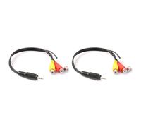 2piezas 2.5mm AV Macho A 3RCA Hembra Cable de Audio Video M / F Cable de Adaptador Jack Estereo