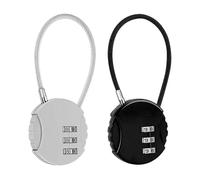 2Piezas Candados de Equipaje, Candado Cable Combinacion, Candado de Combinación, Candado Taquilla Cable, Accesorios para mochila de viaje, cerradura de combinación de 3 dígitos
