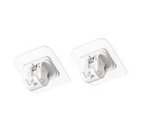 2Piezas Ganchos Autoadhesivos para Cortinas de Abrazadera de Barra Telescópica Instalación sin Taladros Soporte Duradero de Abs para Rieles de Cortina
