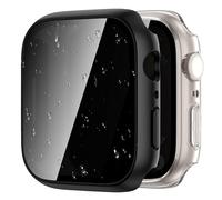 [2Piezas] Kamita Funda para Apple Watch 9 8 7 41mm con Protector de Pantalla de Cristal Templado de Privacidad, Impermeable Privacy Case con Antiespía Película para iWatch 41mm Carcasa (Claro+Negro)