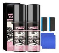 2piezas Limpiador abrillantador para interiores de coches,Limpiador de interiores de coches,Cera en spray limpiadora abrillantadora: plástico, goma,Limpiador multiusos para coches
