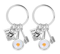 2piezas Llaveros De Utensilios De Cocina Cuchara Tenedor Y Diseño De Huevo Frito Accesorio Decorativo Para Llaves Para Cumpleaños Y Fiestas Infantiles