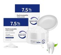 2piezas Polvo de hidroxiapatita microcristalina 2025, Pasta dental de nanohidroxiapatita,Polvo mineral restaurador dental, Limpieza profunda, Aliento fresco, Uso diario