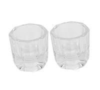 2piezas Tazas De Cristal Para Manicura Recipientes De Vidrio Para Tintes Líquidos Herramientas De Estilo De Uñas Para Uso Profesional Y Personal