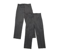 2PK - Pantalones escolares ajustables para niños, talla delgada, color negro, gris y azul marino, 2-18 años, gris, 17-18 años Slim