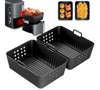 2Psc Accesorios Freidora de Aire para Ninja Double Stack XL Freidora 9.5L SL400UK, Molde Silicona Freidora de Aire para Foodi Max Dual Zone AF400EU / AF300EU, Airfryer Cecotec 9L / La Moustache 8L