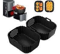 2Psc Molde Silicona Freidora de Aire para Ninja Double Stack XL Freidora, 9.5L SL400UK, Accesorios Freidora de Aire para Foodi Max Dual Zone AF400EU / AF300EU, Airfryer Cecotec 9L / La Moustache 8L