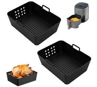 2Psc Molde Silicona Freidora de Aire para Ninja Double Stack XL Freidora, 9.5L SL400UK, Accesorios Freidora de Aire para Foodi Max Dual Zone AF400EU / AF300EU 7,5L