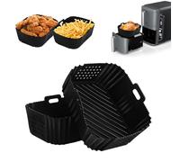 2Psc Recipientes para Freidora de Aire para Ninja Double Stack XL Freidora 9,5L SL400UK, Molde Silicona Freidora de Aire Sin BPA, Air Fryer Accesorios para 7,5-9,5L Dual Drawer Airfryers
