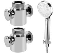 2Pzas Válvula de Cierre apara Cabezal de Ducha, Tapón de Agua G1/2 para Ducha, Válvula de Cierre para Cabezal de Ducha G1/2, Limitador de Caudal para Ducha, Válvula de Cierre para Distribuidor de Agua