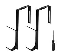 2pzs Ajustable Ganchos de Puerta, Alta Resistencia Ganchos de Puerta de Acero Inoxidable con un Destornillador de Cruz, Ajuste Paneles con 3,5-9,5cm de Grosor (Negro)