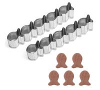 2pzs Mini Cortador de Goldfish Cracker, 5 Cavidades Acero Inoxidable Molde en Forma de Pez para Hornear Cortador Galletas en Forma Animal Diseño Antiadherente Perfecto para Snacks Galletas