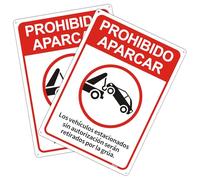 2pzs montadas aquí estacionamiento será remolcado Señal de grúa señalización no estacionamiento señalización (Rojo - Remolcado por infracciones de aparcamiento, 25 * 35)
