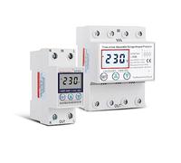 2RD58I8PM Protector de sobretensión y subtensión Ajustable con Pantalla LCD recuperación automática sobrecorriente, 63 A, 1 Unidad(Three Phase,50A)