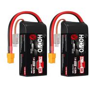 2S Lipo Akku 2200mAh 7,4V 50C SoftCase Kurzpack Short Lipo Battery mit XT60 Stecker RC Batterie HOOVO für 1:16 RC Auto LKW Heli Flugzeug Rock Crawler Airplane Helicopter (2 unidades)