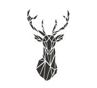 2set 3D Deer Head Stickers Mirror Surface Decals DIY Self-adhesive Wall Art Home Decoration Mural For Living Room Bathroom(Black,S(43x26CM))