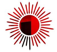2set 3D Sun Mirror Wall Sticker DIY Sunshine TV Background Stickers For Living Room Home Art Decal Decor For Bathroom(Red)