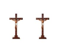 2set Catholic Crucifix Wall Cross, 588 PCS Jesus Crucifixion Building Block Set Creative Christian Statue Decoration Christian Toys Gifts for Teens Adult 14+ for Church Home Decor
