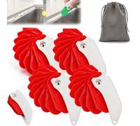 2sets 9 in 1 Seam Tool, ABS Folding Smooth Seam Tool, 9-in-1 Multifunctional Design Combines Spatulas, Caulking Tools, for Grout and Sealant Application Doors and Windows, No wastage (Red,4pcs)