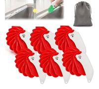2sets 9 in 1 Seam Tool, ABS Folding Smooth Seam Tool, 9-in-1 Multifunctional Design Combines Spatulas, Caulking Tools, for Grout and Sealant Application Doors and Windows, No wastage (Red,6pcs)