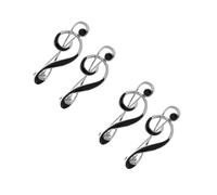 2sets Brooch Note Enamel Pin for A Music Lover Breastpin Jewelry Musical Instrument Broochpin Zinc Alloy Silver 2pcs*2