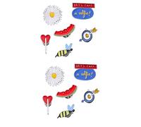 2sets Cartoon Sunflower Brooch Bead Pour Bumble Brooches Hydrangea Funny Pin Badges Corsage Kit Artificial Hat Rhinestone Balm My Social Bag Badge Holder 6pcs*2