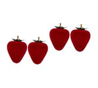 2sets Earrings Organizer Women Ring Case Lint Strawberry Travel Jewellery Storage Box for Girls 2pcs*2