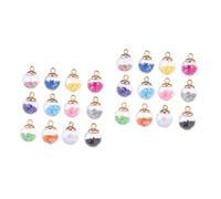 2sets Jewelry Making Supplies 16mm Glass Charms with Sequins Earrings Necklaces Bracelets 34pcs*2