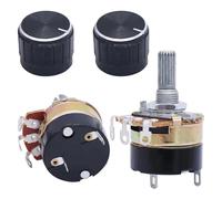 2Sets WH138 B500K Ohm Single Linear Taper Dimmer Potentiometer with Switch and Black Alloy Knob