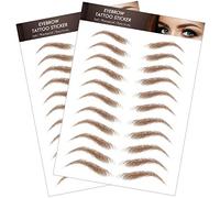 2Sheets Arch Style 4D - Pegatinas de tatuaje para cejas impermeables para transferencia de cejas, tatuaje temporal para cejas y cejas (marrón)