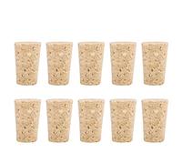 2Types 10Pcs Corcho CóNico EcolóGico Natural Tapones CóNicos TapóN de Botella de Vino/Cerveza de Madera(20 * 15 * 35)