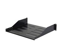 2U - Estante universal para servidores ventilado, estante voladizo de 16 pulgadas de profundidad, para estantes de equipos de 19 pulgadas, estante fijo para gabinete de servidores
