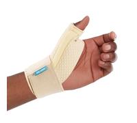 2U2O Férula estabilizadora reversible de compresión para pulgar y muñeca (versión mejorada) para pulgar BlackBerry, dedo gatillo, artritis, tendinitis, túnel carpiano, estable, beige, S-M