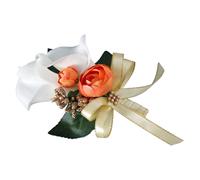 2Ud Corsage PU Accesorio Novio Padrino Broche Simulado