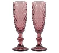 2Ud De Vidrio Rosa Para Fiesta Y Postres Fácil Limpieza