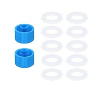 2uds Acoplamiento para Filtro de Agua, Purificador de Agua Acoplador con 10 Junta Sellado Compatible con Sawyer Squeeze Filtros y Plástico Estándar Botellas para Senderismo y Camping