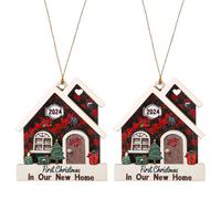 2uds Adornos para Árbol de Navidad, Adornos Colgantes para el Nuevo Hogar 2024 Regalos de Inauguración de la Casa de Madera para Árbol Navidad Decoración Regalo Inauguración Casa (Estilo 2)