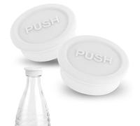 2uds Botella Vidrio Tapa, de Silicona Tapa para Botella de Vidrio Reutilizables para Sellar Botellas de Bebidas Compatibles con Botellas de Vidrio Sodastream (Blanco)
