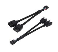 2uds Cable Alargador USB 2.0 de 9 Pines para Placa Base, Cable Extensión USB 2.0 de 9 Pine Trenzado en Forma Y para Placa Base Interna Ordenador(Negro)