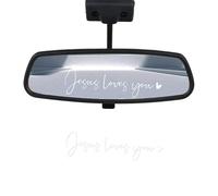2uds Calcomanías para Espejo de Auto Jesus Loves You, Calcomanía para Espejo Retrovisor Calcomanías para El Espejo Retrovisor para Computadora Portátil Botella de Agua para El Coche (Blanco)