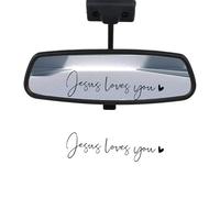 2uds Calcomanías para Espejo de Auto Jesus Loves You, Calcomanía para Espejo Retrovisor Calcomanías para El Espejo Retrovisor para Computadora Portátil Botella de Agua para El Coche (Negro)