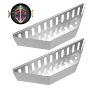 2uds Cesta para Carbón de Acero Inoxidable, Cesta para Parrilla de Barbacoa de 38cm de Largo Soporte para Combustible y Carbón para Weber Barbacoa en Interiores y Exteriores (Plateado)