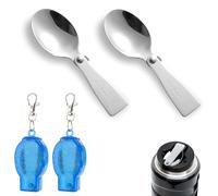 2uds Cuchara Plegable para Thermos Funtainer Tarro de Comida de 10oz, Cuchara Plegable Acero Inoxidable Repuesto con Caja Metal Cuchara Plegable para Thermos para Acampar Al Aire Libre Picnic