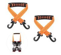 2uds Esquí Correa Ajustable, 52,5x2,5cm Portátil Correa Transporte Esquí con Almohadilla Antideslizante y Hebillas de Doble Extremo, Correa para Bolsa de Esquí Accesorios de Esquí (Naranja)