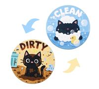 2uds Gato Limpieza Lavadora Imán, Lindo Dibujos Animados Doble Cara Imán Reversible Giratorio para Cocina Lavavajillas Refrigerador Cuarto de Lavado Decoración Hogar