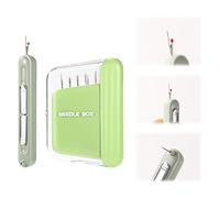 2uds Juego de Enebradores de Agujas de Coser a Mano, Enhebrador de Agujas 2 en 1 con Estuche para Agujas de Coser Enhebrar Agujas y Descosedor para Manualidades de Costura a Mano(Verde)