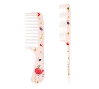 2uds Juego de Peines Lindos para Niñas, Peine Fino & Peine Cola, Mini Cepillo de Plástico para Niños Mujeres Todo Tipo Cabello (Ballena)