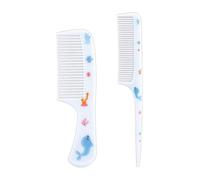 2uds Juego de Peines para Mujer, Peine Dientes Finos y Peine Cola Rata Minicepillo de Plástico para Todo Tipo Cabello (Ballena)