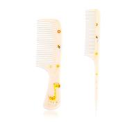 2uds Lindo Juego Peines Pelo, Dientes Finos & Cola Rata Peine Peinado Mini Bebé Cepillo Pelo Plástico Herramientas Accesorios para Pequeños Niños Mujeres Todos Los Tipos (Jirafa Amarilla)